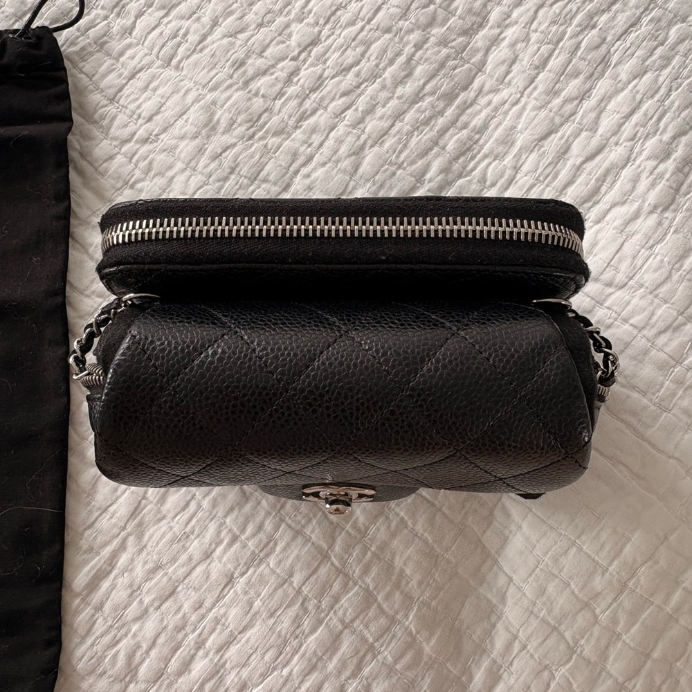 Chanel Black Caviar Mini Flap Wallet on Chain Crossbody SHW - Picture 3 of 14